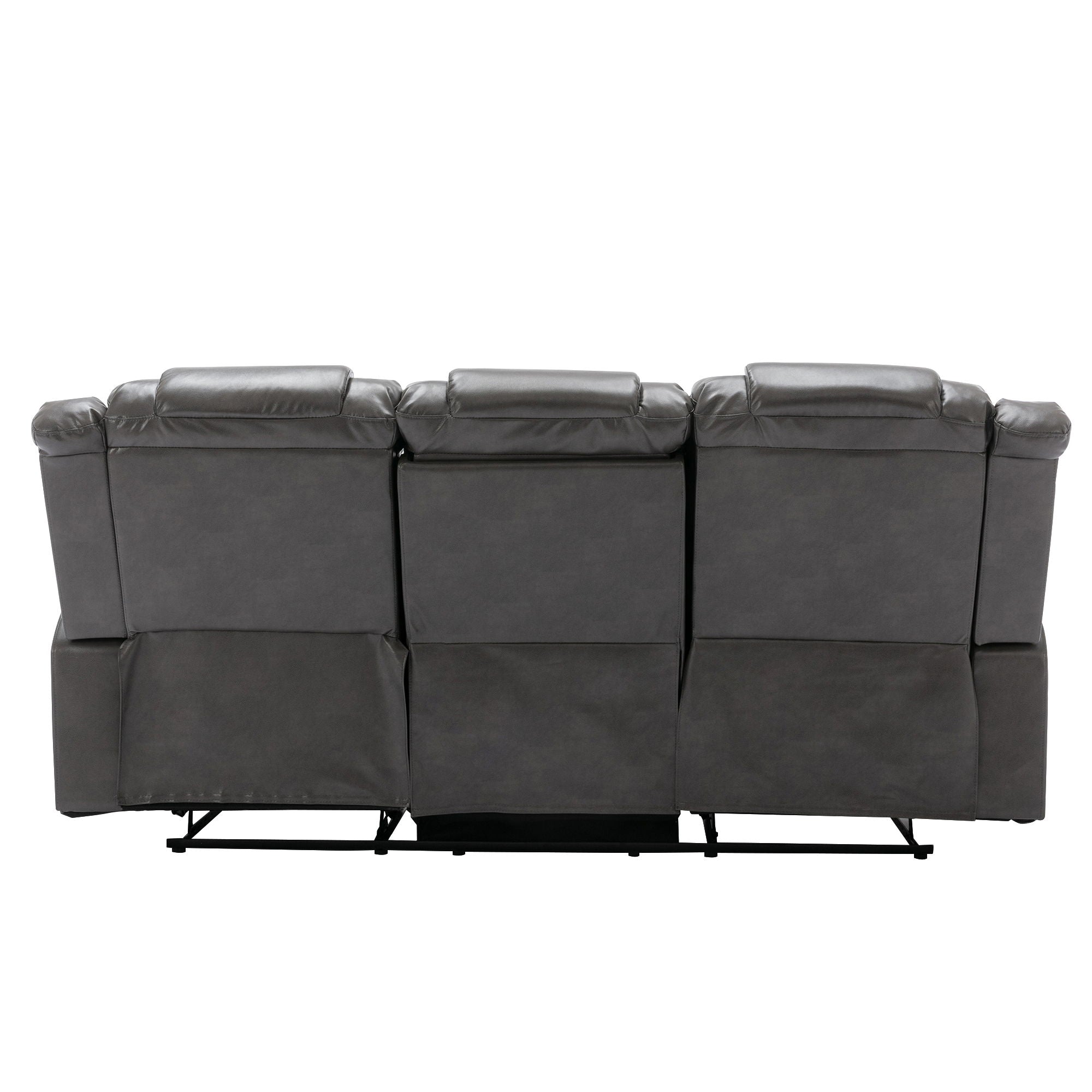 3 Seater Home Theater Recliner Manual Recliner Chair With Two Built-In Cup Holders For Living Room