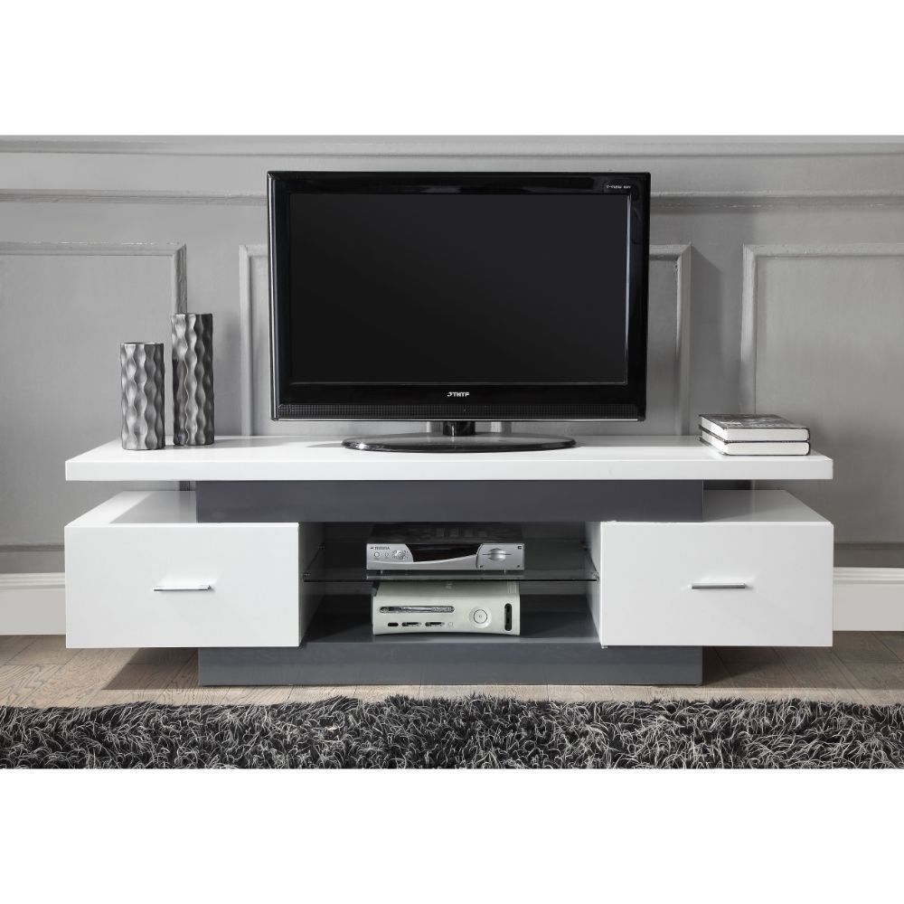 TV Stand - White / Gray