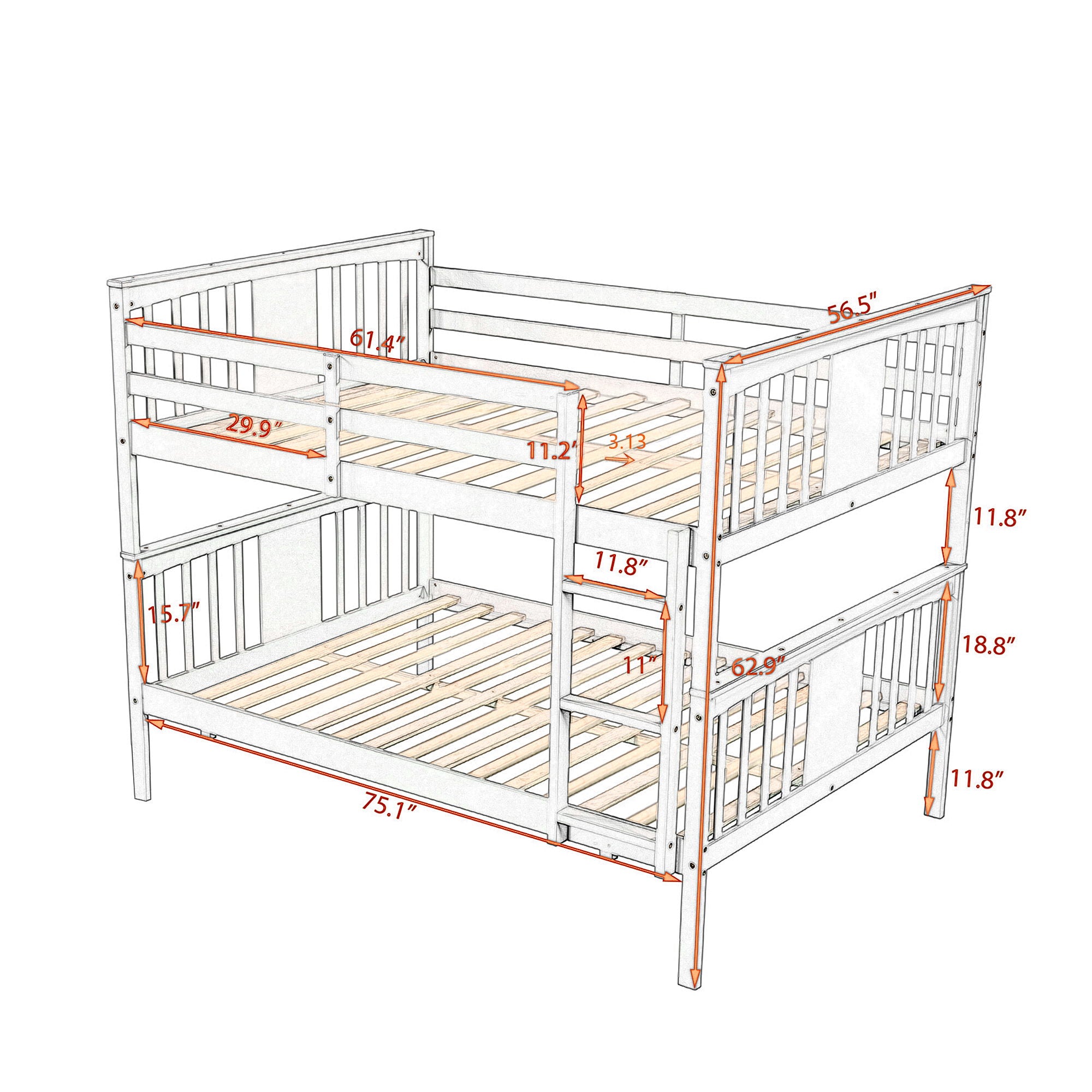 Bunk Bed With Ladder For Bedroom, Guest Room Furniture