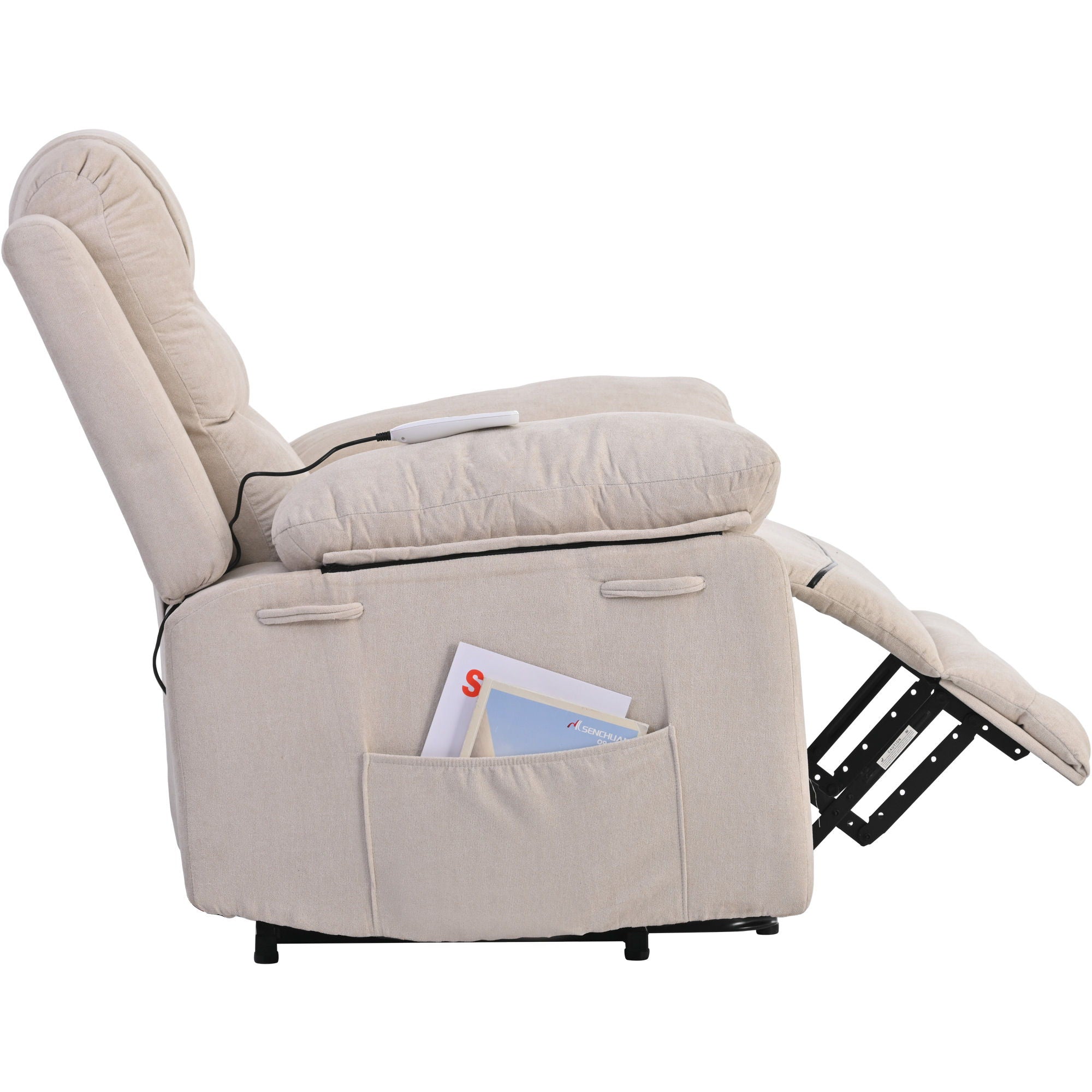 Massage Recliner, Power Lift Chair With Adjustable Massage And Heating Function, Recliner Chair With Infinite Position And Side Pocket For Living Room