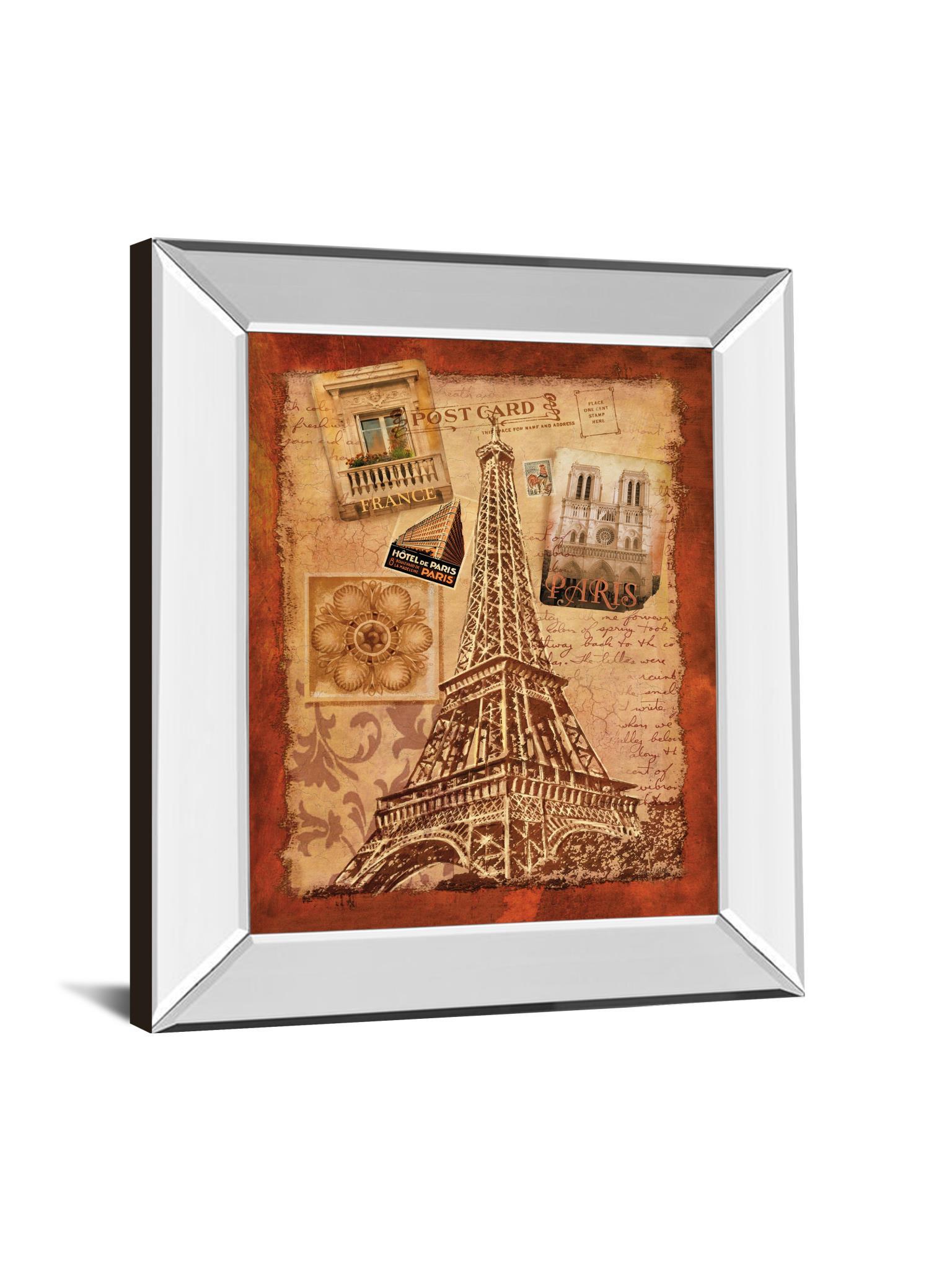 Memories Of Paris By Conrad Knutsen - Mirror Framed Print Wall Art - Red