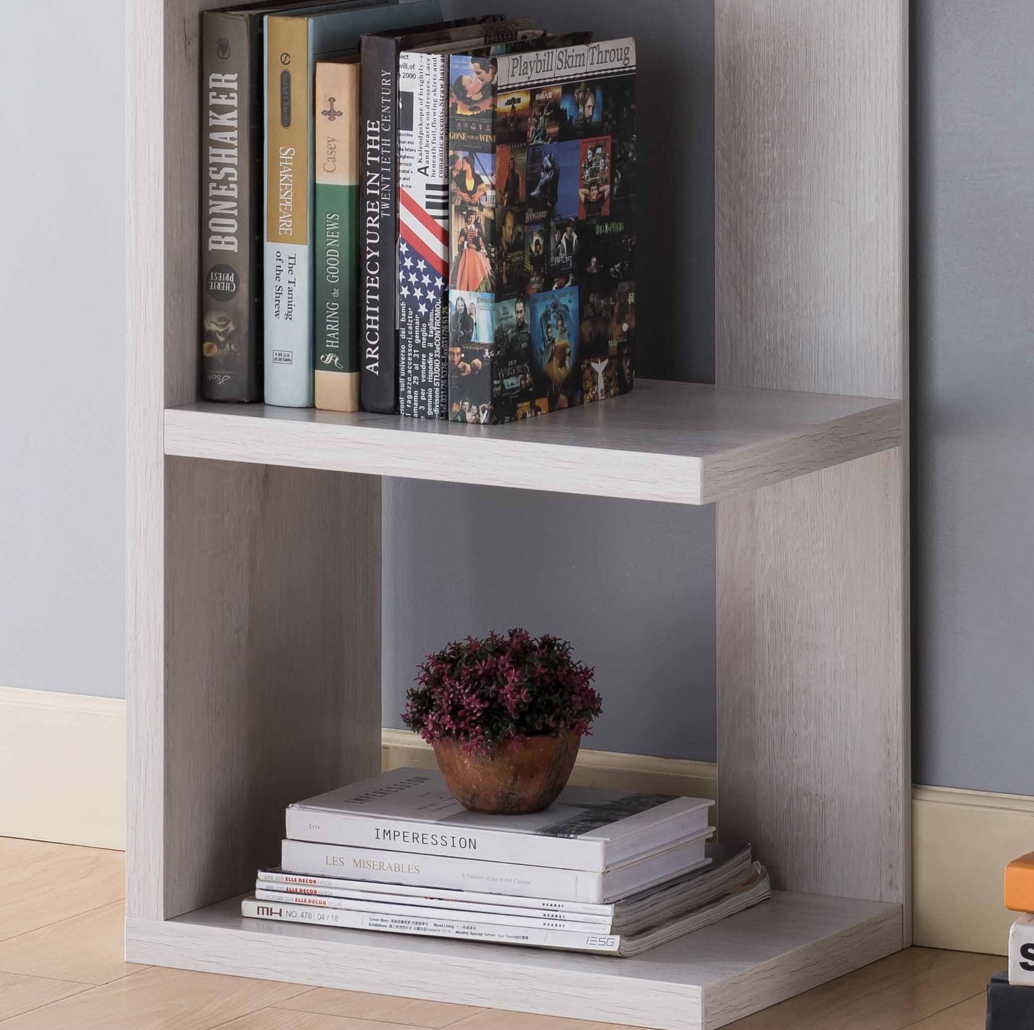 Book Stand, Home Display Bookcase With 5 Tier Shelves