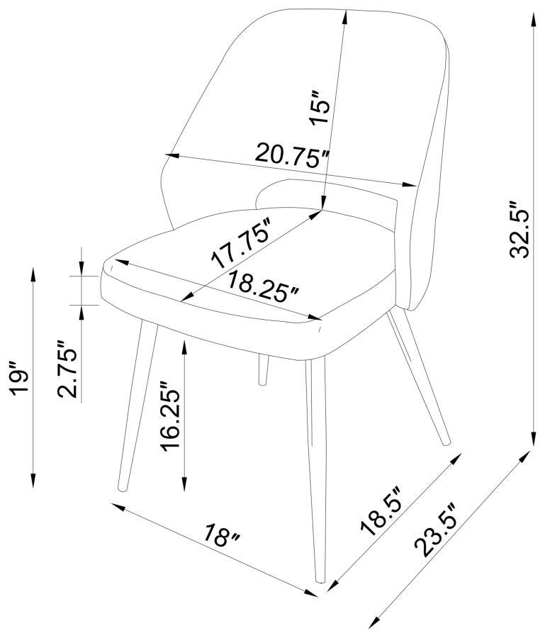 Hastings - Upholstered Dining Side Chair (Set of 2) - Gray