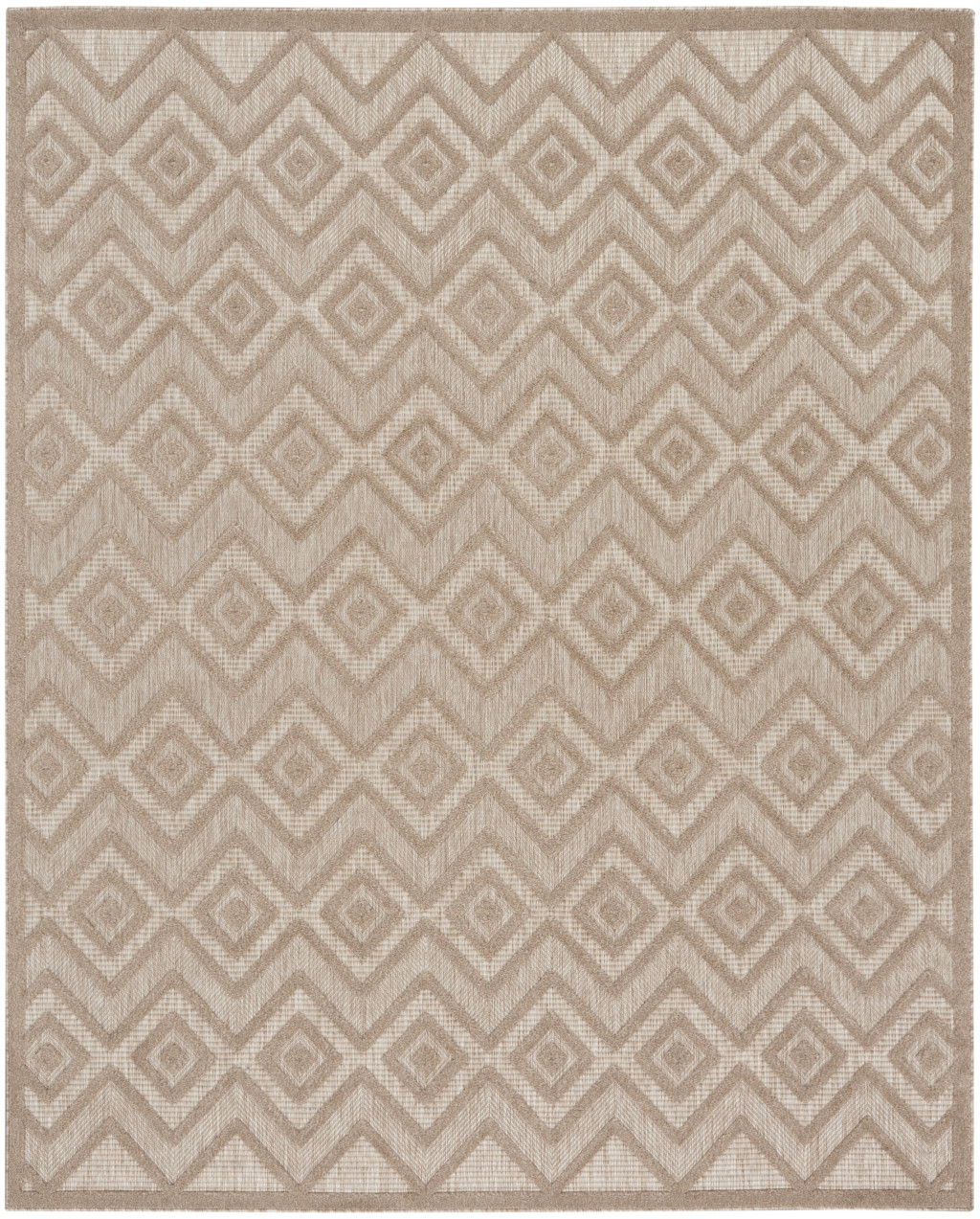 8' X 10' Geometric Flatweave Area Rug - Beige