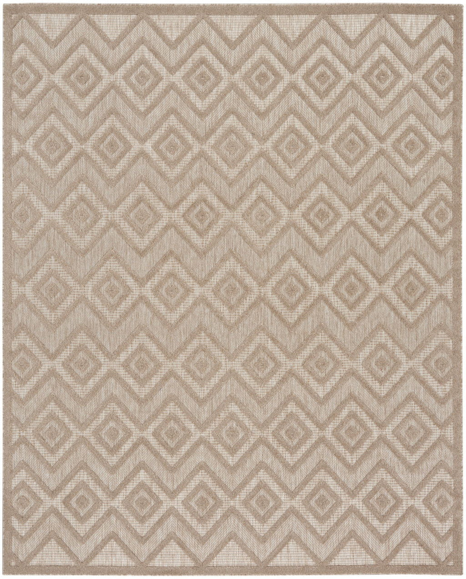 8' X 10' Geometric Flatweave Area Rug - Beige