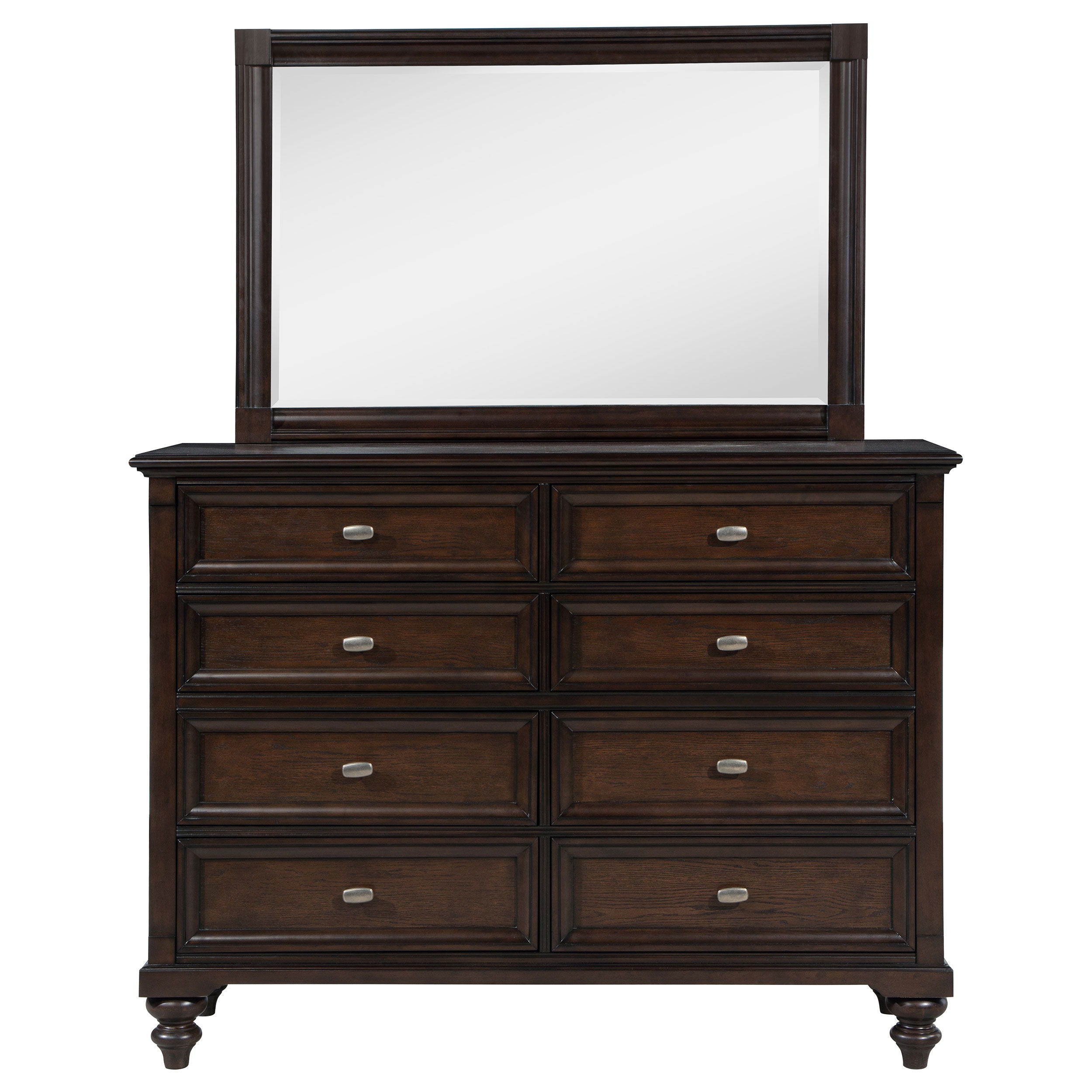 Andover - 8-Drawer Dresser And Mirror - Dark Oak