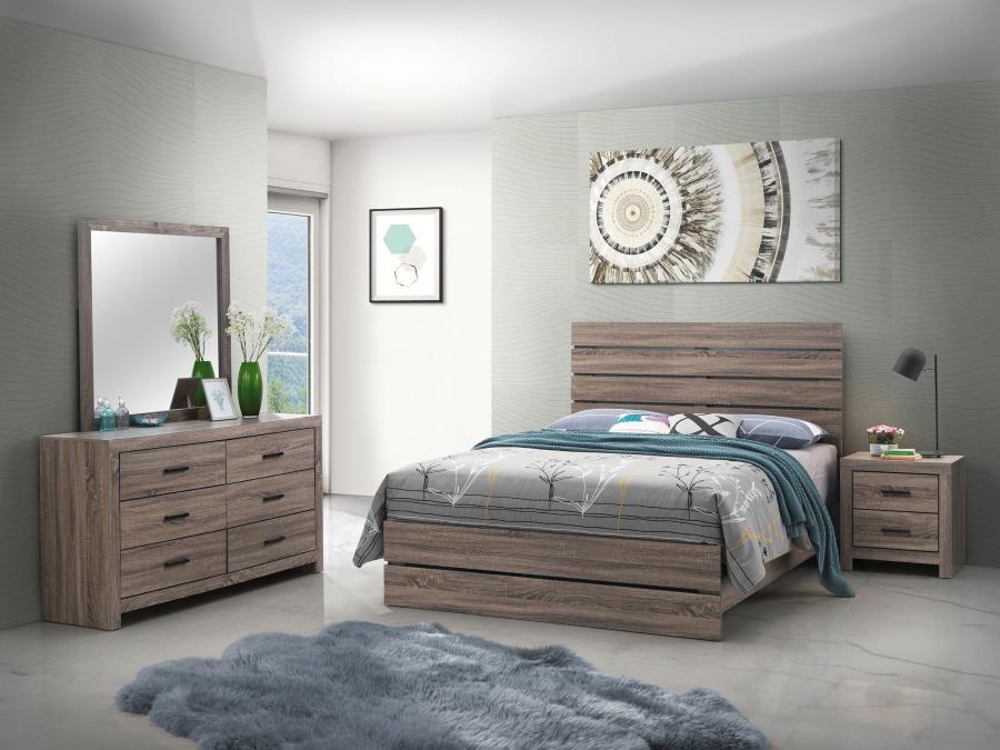 Brantford - Panel Bedroom Set Dark Brown 4 Pc. Bed, Dresser, Mirror, Nightstand Queen by CoasterEveryday | Bel Furniture
