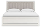 Zuraleus - Upholstered Panel Platform Bed With Roll Slats