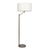 Serene - Floor Lamp With Rotary Switch Base Linen Shade - Brushed Nickel / White by Ashcroft Furniture | Bel Furniture