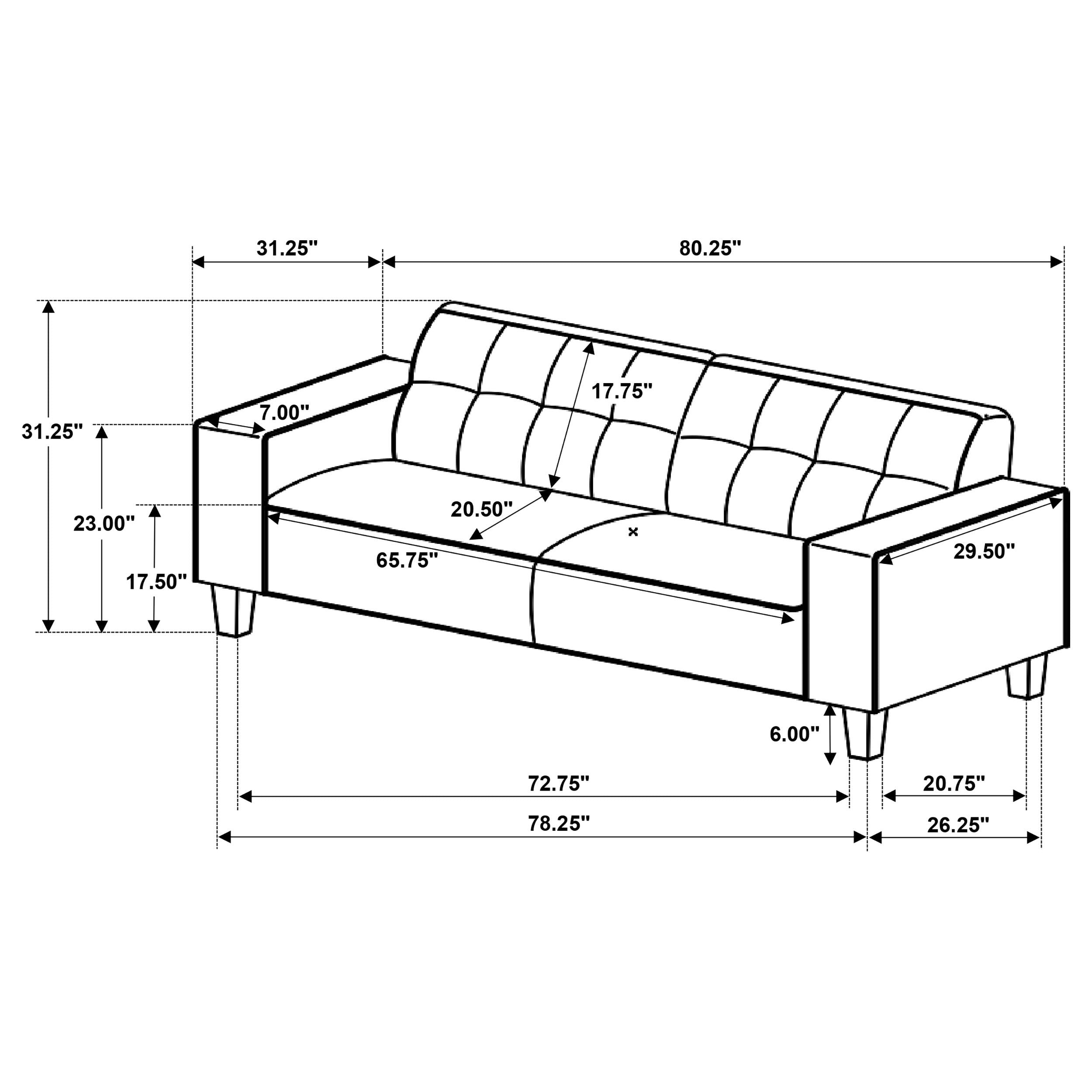 Deerhurst - Upholstered Track Arm Tufted Sofa - Greige