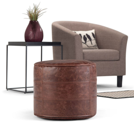 Connor - Handcrafted Round Pouf - view 21