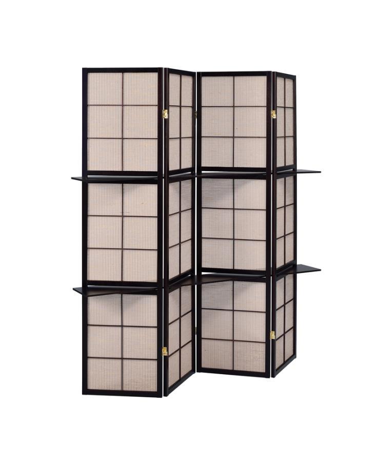Iggy - 4 - Panel Room Divider Folding Shoji Screen - Cappuccino