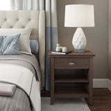 Artisan - Bedside Table - Warm Walnut Brown by Simpli-Home | Bel Furniture