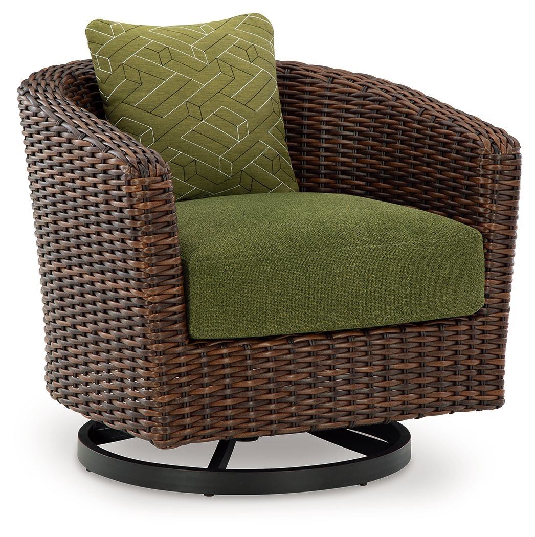 Horizon Hall - Brown / Green - Swivel Lounge With Cushion by Signature Design by Ashley® | Bel Furniture