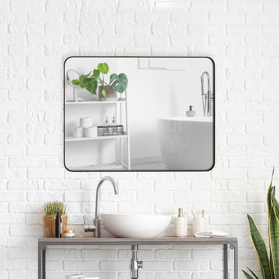 Wall Mirror Rectangular Mirror Metal Framed Mirror Vanity Mirror Dressing Mirror, For Bathroom, Living Room, Bedroom