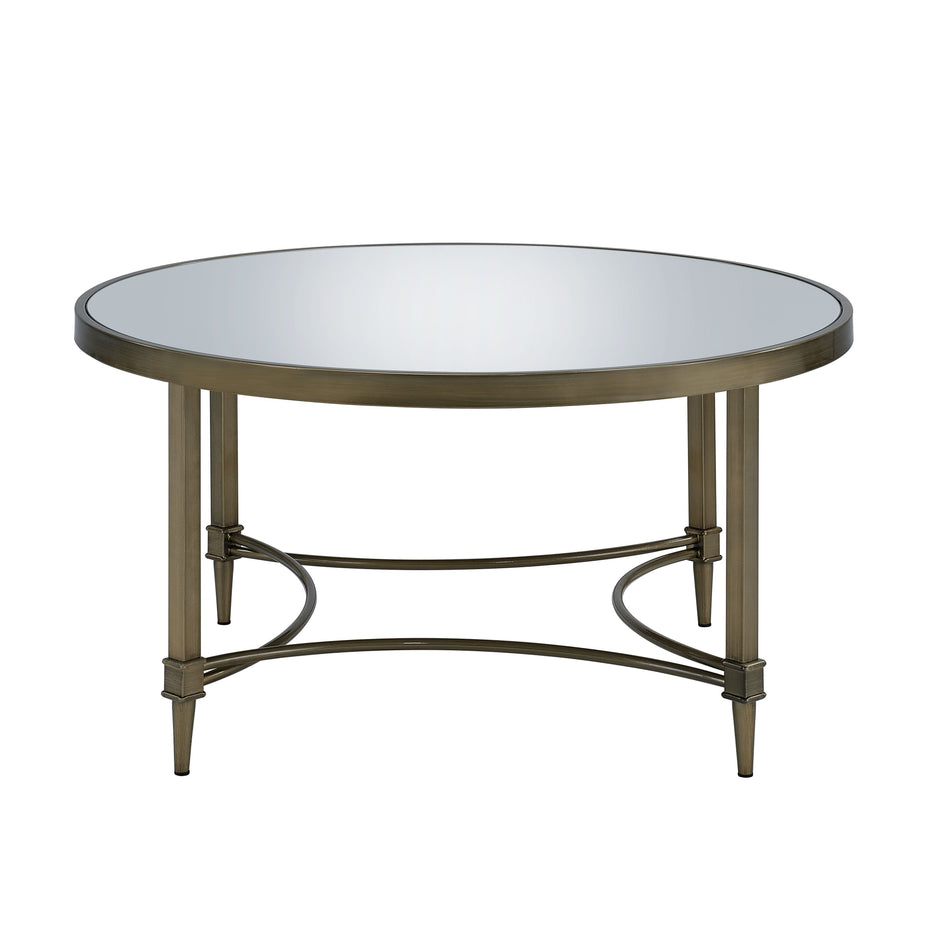 Aditya - Mirrored Antique Brass Coffee Table - Antique Brass