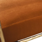 Aerin - Hammered Brass Upholstered Accent Arm Chair by Jennifer Taylor Home | Bel Furniture