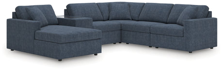 Modmax - Ink - Sectional Blue 6 Pc. Sectional With Laf Corner Chaise, Raf Corner Chair And Storage Console by Signature Design by Ashley® | Bel Furniture