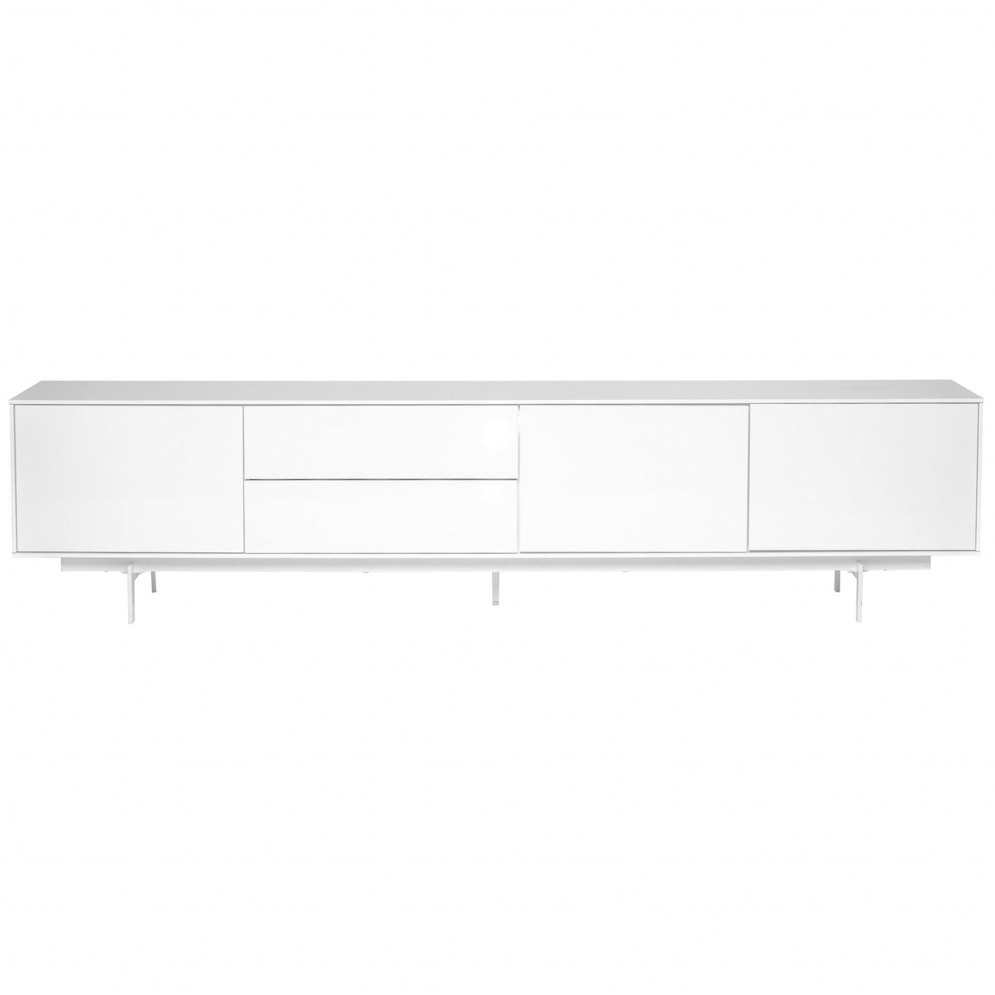 ManufactuRed / Wood Cabinet Enclosed Storage TV Stand - White