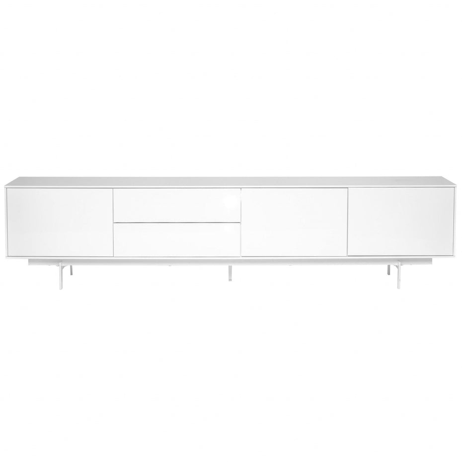 ManufactuRed / Wood Cabinet Enclosed Storage TV Stand - White