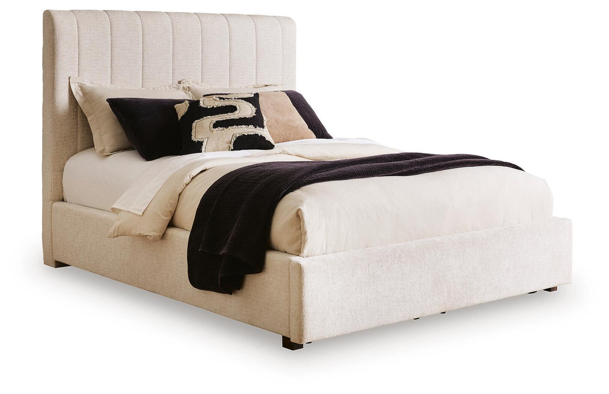 Brizmore Queen Upholstered Storage Bed Beige