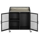 Arlette - 2 Door Mobile Home Bar Wine Cabinet - Sandy Black by CoasterEveryday | Bel Furniture