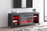 Cayberry - Black - TV Stand With Fireplace by Signature Design by Ashley® | Bel Furniture