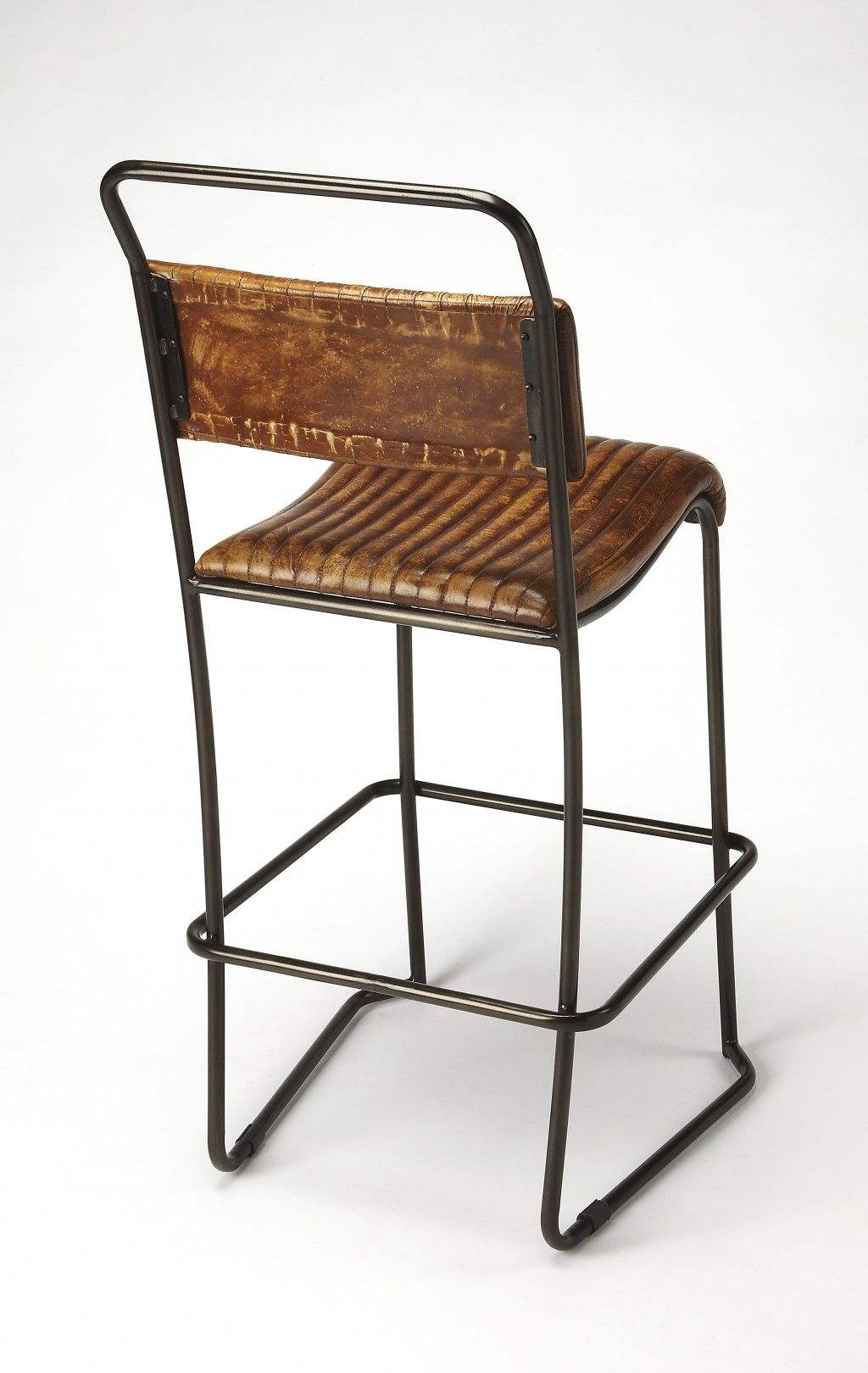 46" Iron Bar Chair - Brown / Black