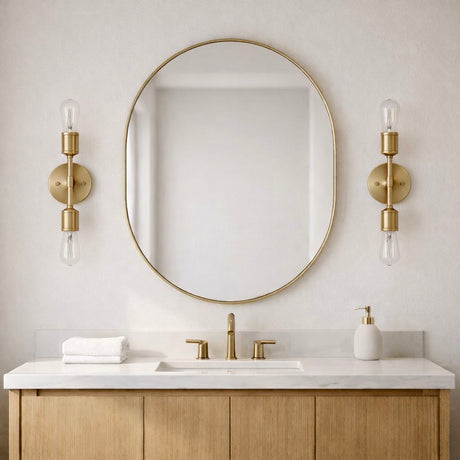 Reverie - Double Lights Bathroom Wall Sconce Over Mirror - Clear / Gold - view 10