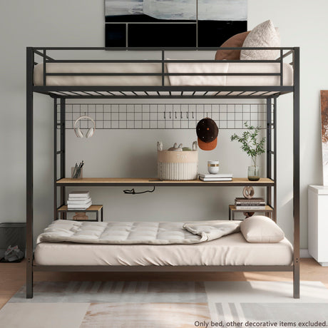 Ethan - Bunk Bed With Desk, Charging Station, Storage Shelves - view 27