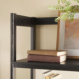 Transitional Wide Reeded Bookshelf With Drawers On Bottom