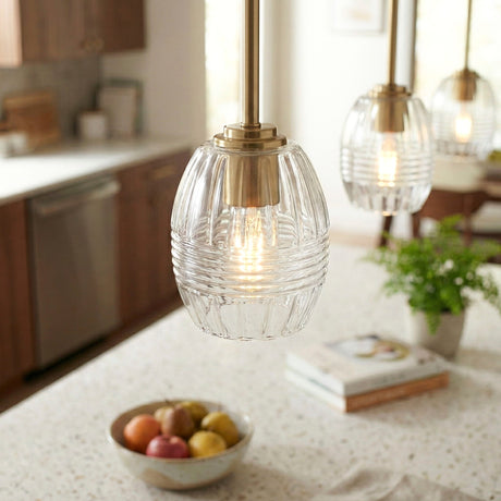 Vista - Single Pendant Chain Hanging Light - Clear / Gold - view 5