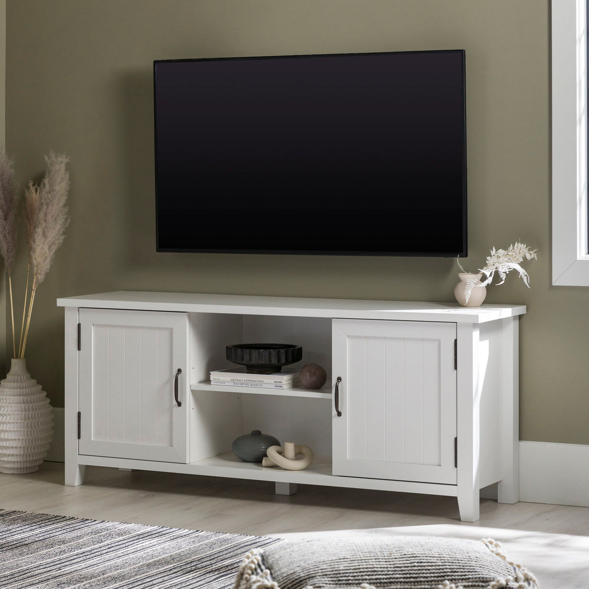 Classic Grooved Door TV Stand For Tvs Up To 65" by Walker Edison | Bel Furniture