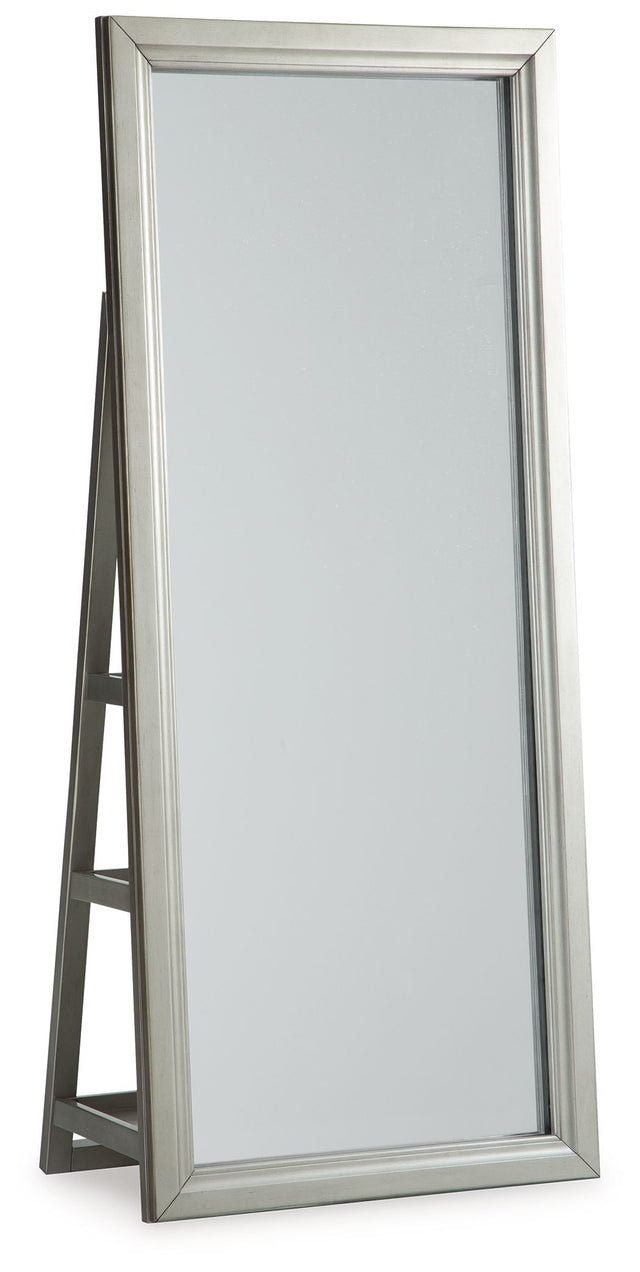Evesen - Champagne - Floor Standing Mirror With Storage by Signature Design by Ashley® | Bel Furniture