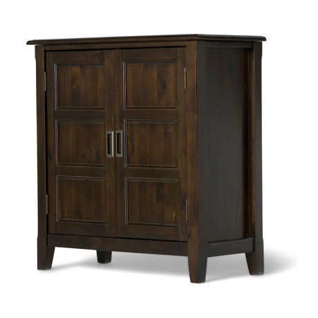 Burlington - Handcrafted Low Storage Cabinet Dark Brown by Simpli-Home | Bel Furniture