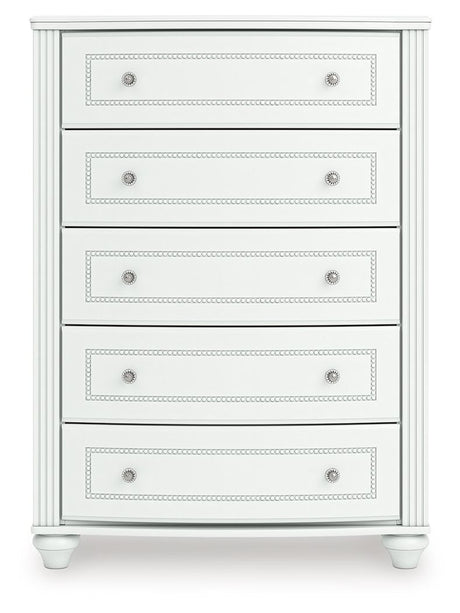 Kozlani - Five Drawer Chest - White - view 10