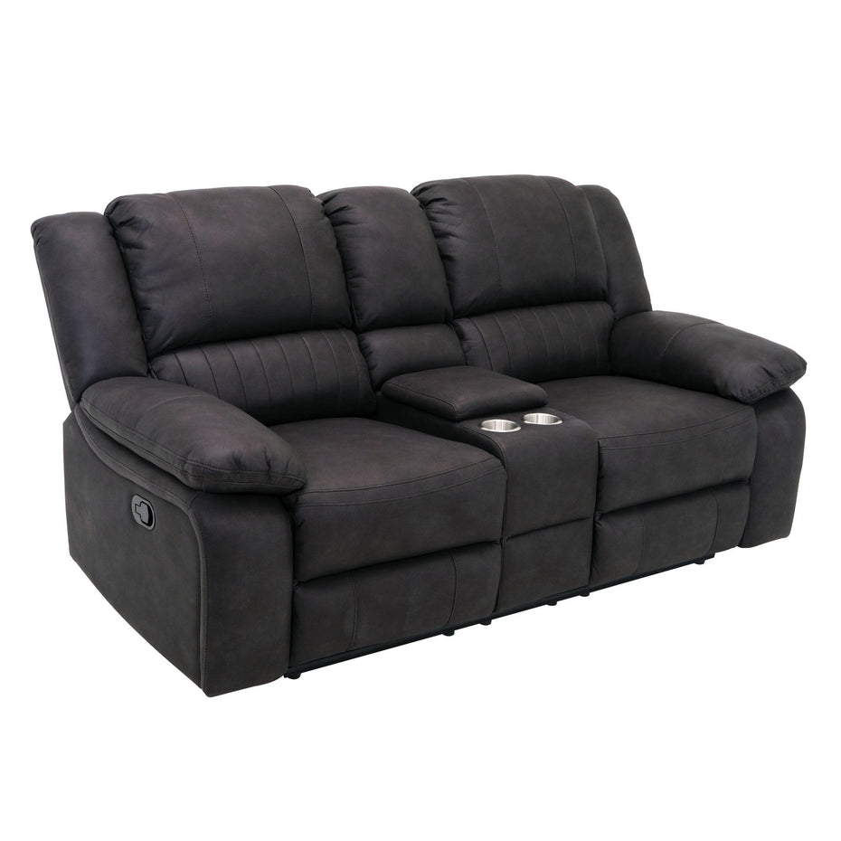 Marshall - Reclining Console Loveseat - Black