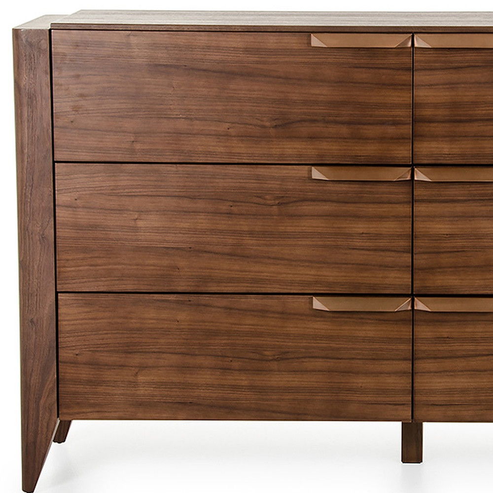 Veneer And Dresser With 6 Drawers - Tobacco