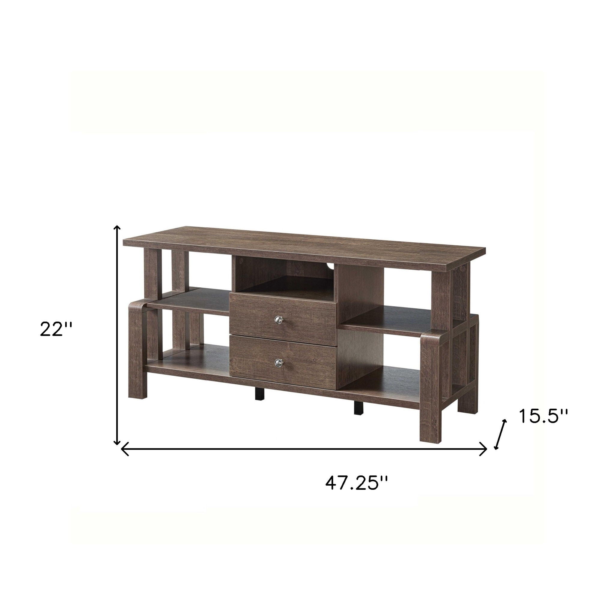 Particle Board And Cabinet Enclosed Storage TV Stand - Brown