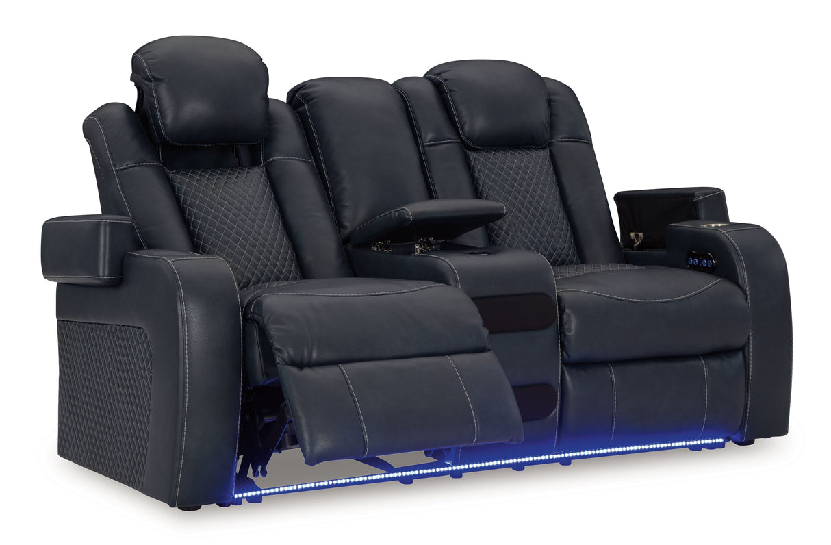 Fyne-dyme - Power Reclining Loveseat With Console/Adj Hdrst by Signature Design by Ashley® | Bel Furniture
