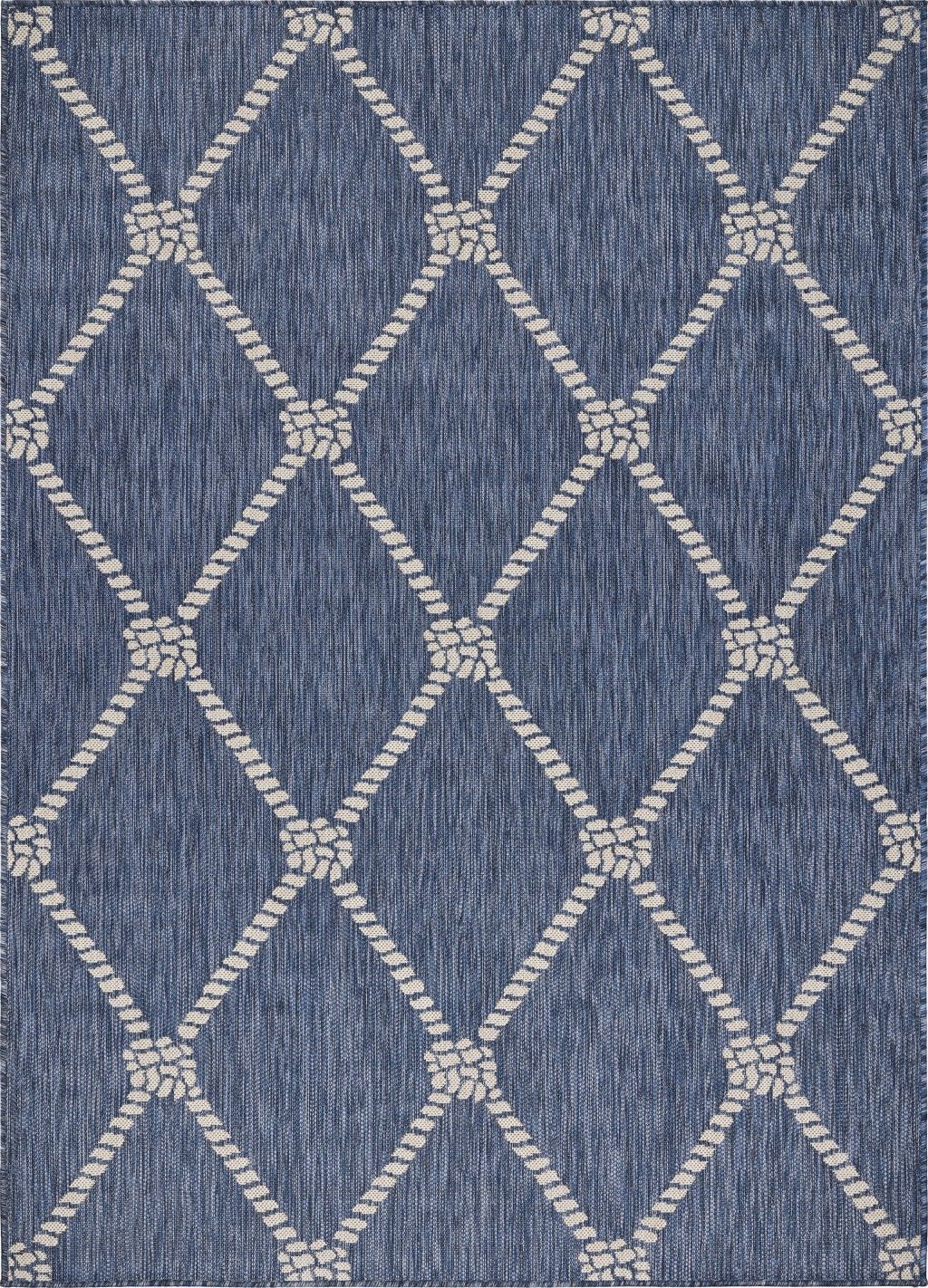 5' X 7' Area Rug Outdoor & Indoor - Gray / Blue