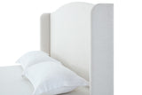 Hannah - Upholstered Wingback Bed Size / Tall Headboard Upholstered King Bed / Premium Textured Look / Minimalist Designs / No Box Spring Needed