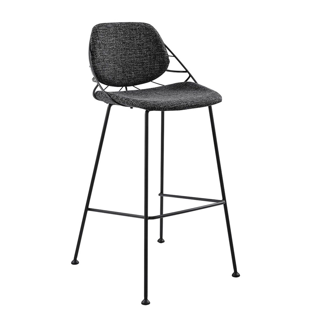 Steel Low Back Bar Height Bar Chairs (Set of 2) - Black