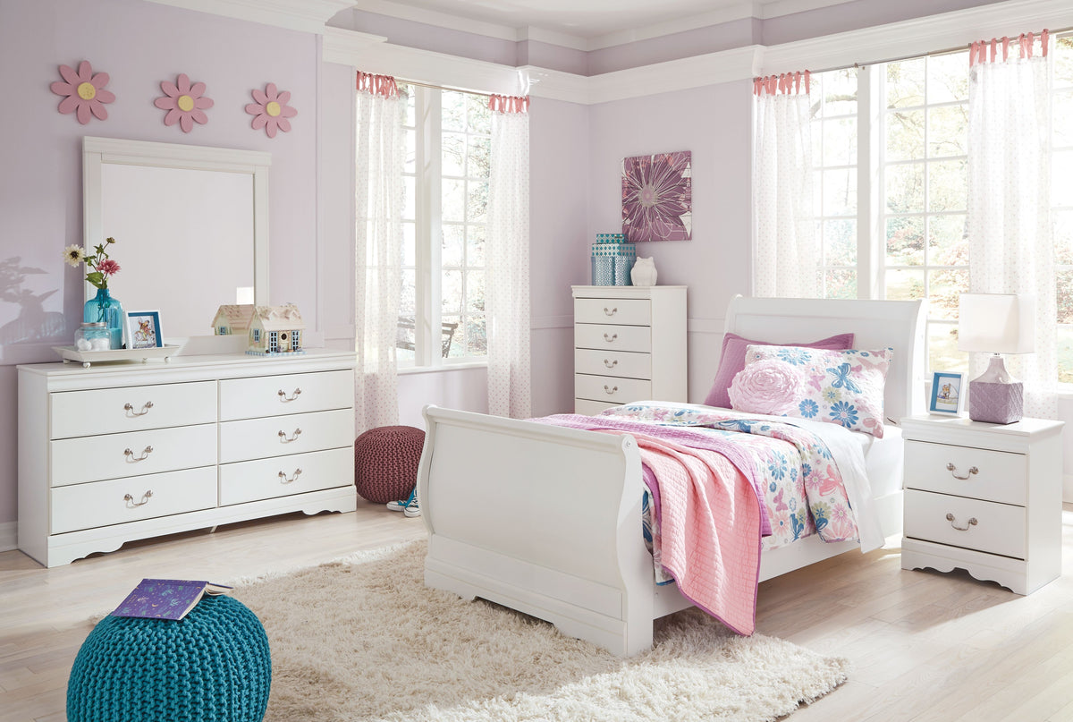 Anarasia - Kids Sleigh Bed Set White by Signature Design by Ashley® | Bel Furniture