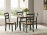 Gesthaven - Round Dining Room Drop Leaf Table Set Green 5 Pc. Table, 4 Chairs by Signature Design by Ashley® | Bel Furniture
