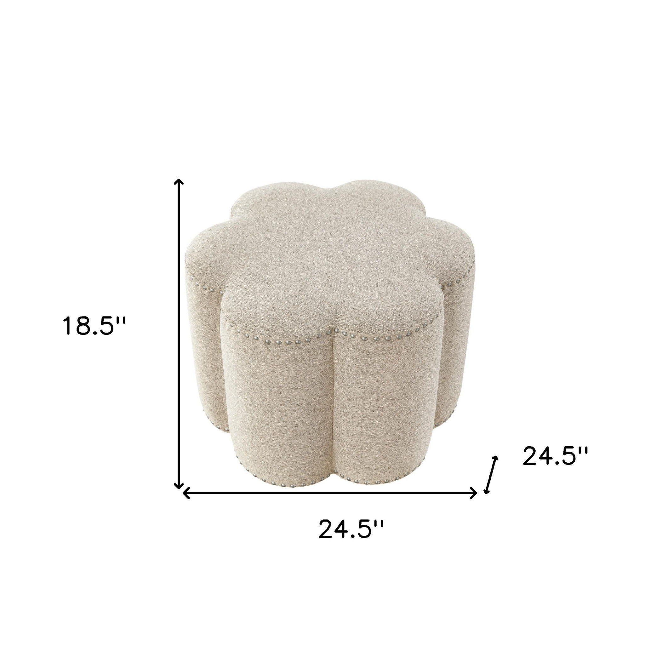 Linen Specialty Ottoman - Beige