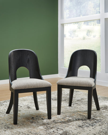 Rowanbeck - Dining Upholstered Side Chair (Set of 2) - Gray / Black - view 8