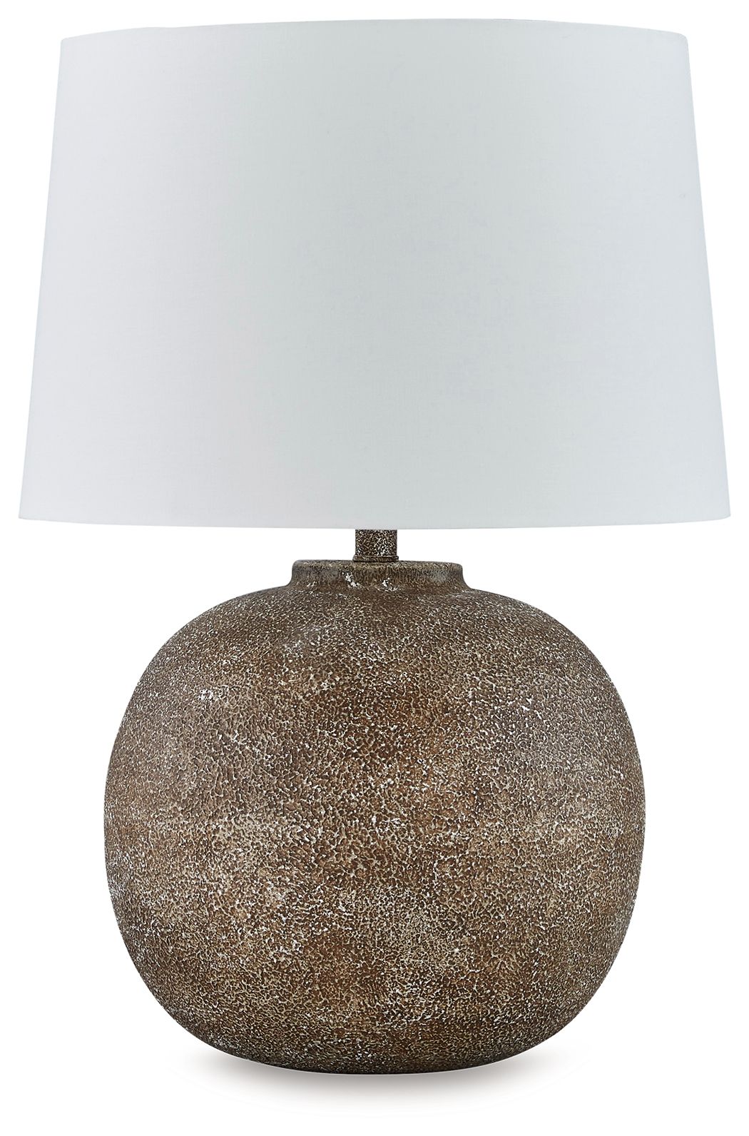 Neavesboro - Antique Brown / White - Metal Table Lamp by Signature Design by Ashley® | Bel Furniture