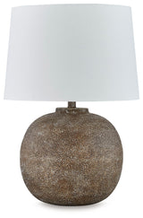 Neavesboro - Antique Brown / White - Metal Table Lamp by Signature Design by Ashley® | Bel Furniture
