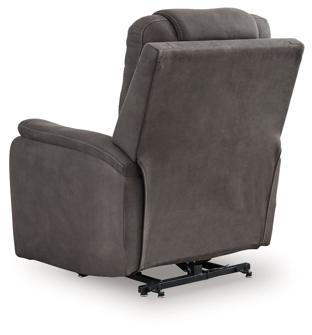 Snowfield - Gunmetal - Power Lift Recliner by Signature Design by Ashley® | Bel Furniture